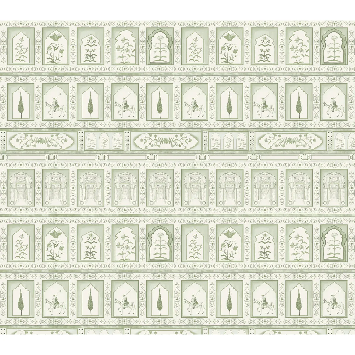 Rajmahal Indian Room Wallpaper Design Light Green