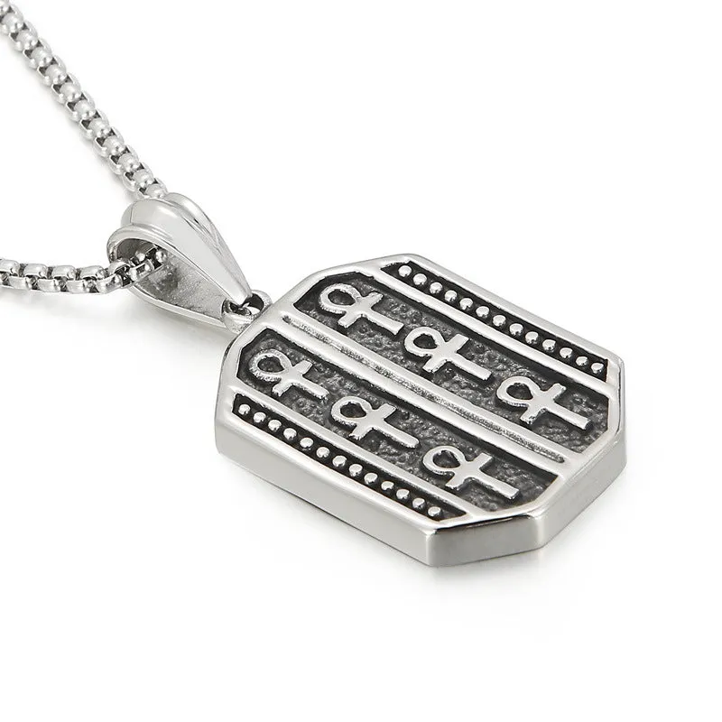 Retro Personalized Music Harmonica Piano Titanium Steel Pendant