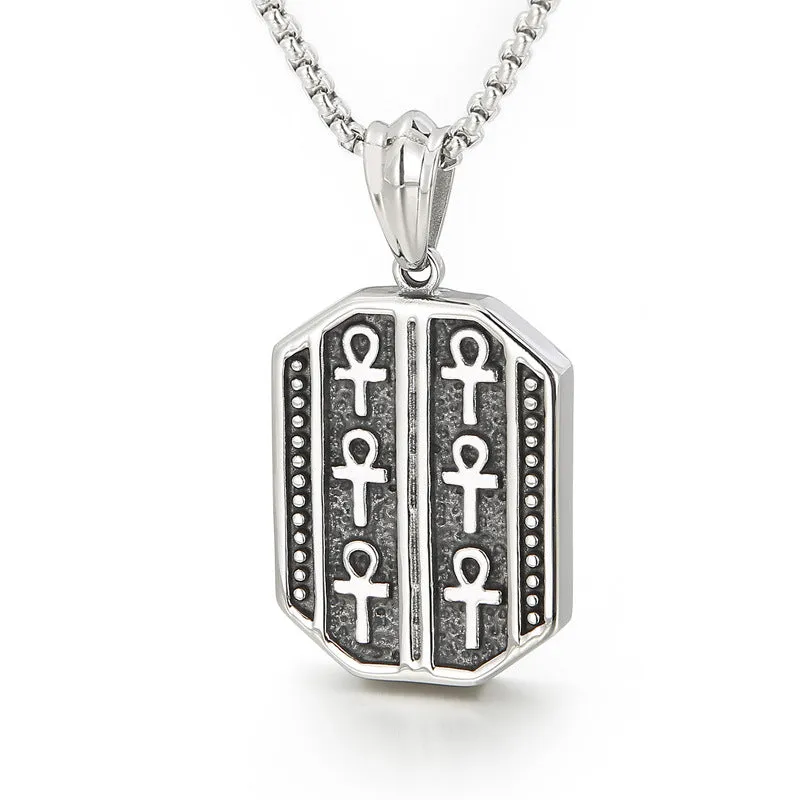 Retro Personalized Music Harmonica Piano Titanium Steel Pendant
