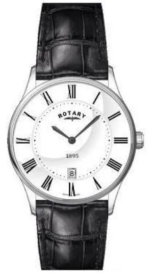 ROTARY GENTS 1895 ULTRA SLIM STRAP WATCH WITH DATE GS08200/01