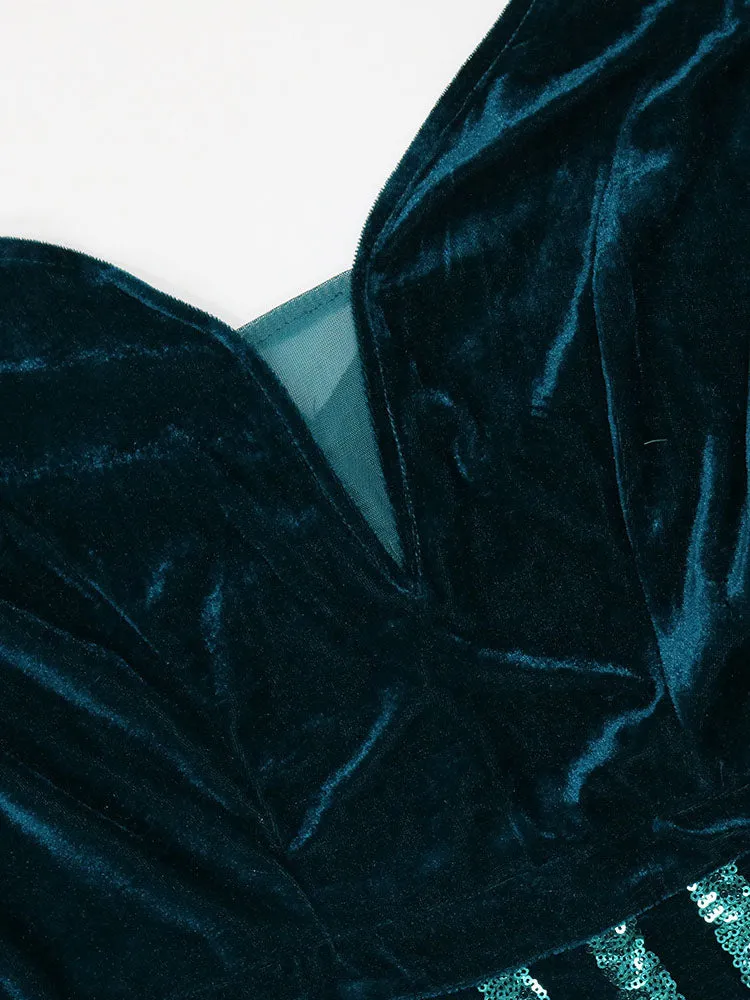 Sequined Charming Satin Dress