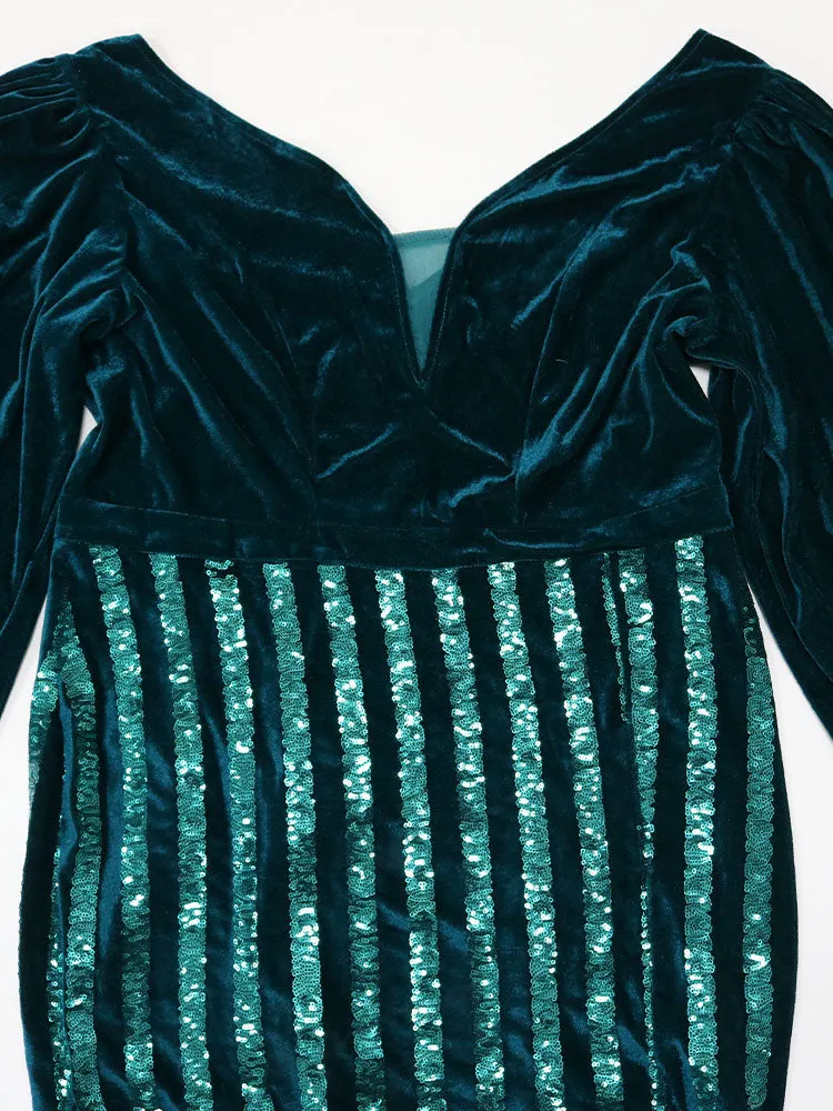 Sequined Charming Satin Dress