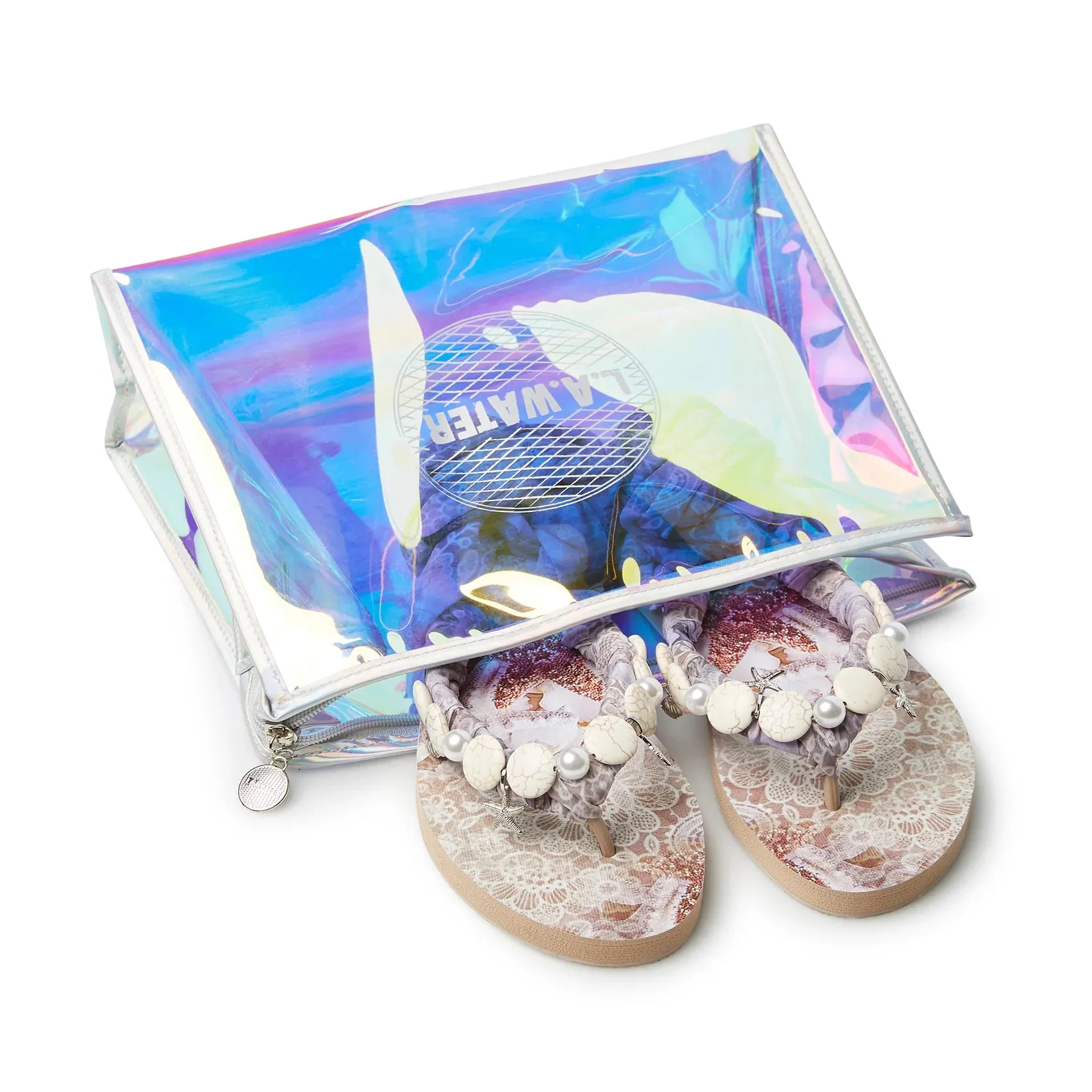 SHELL FOULARD SANDALS