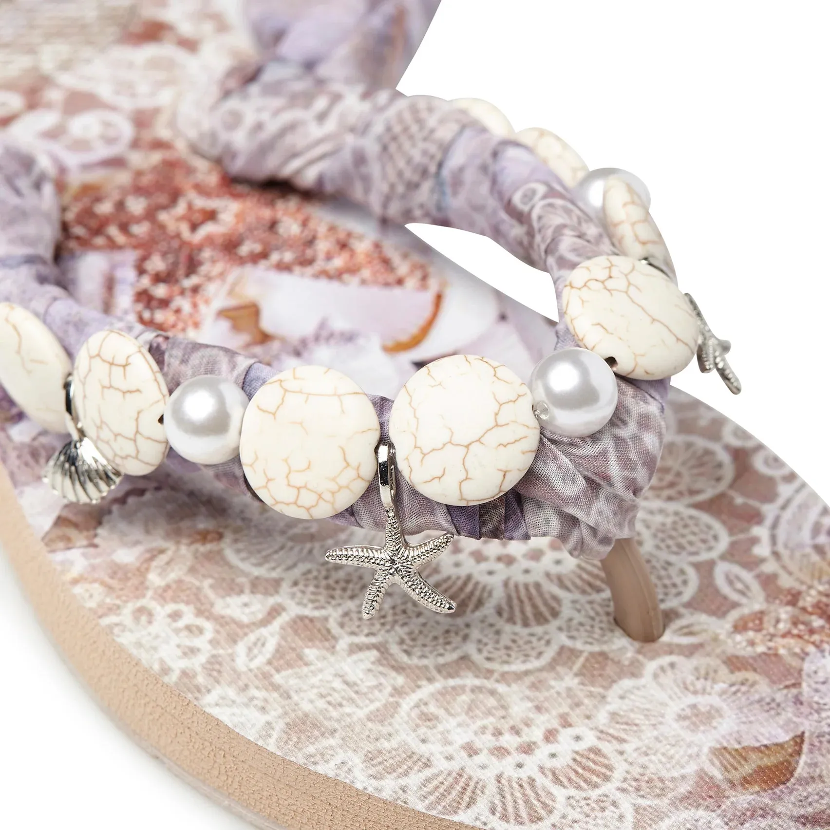 SHELL FOULARD SANDALS