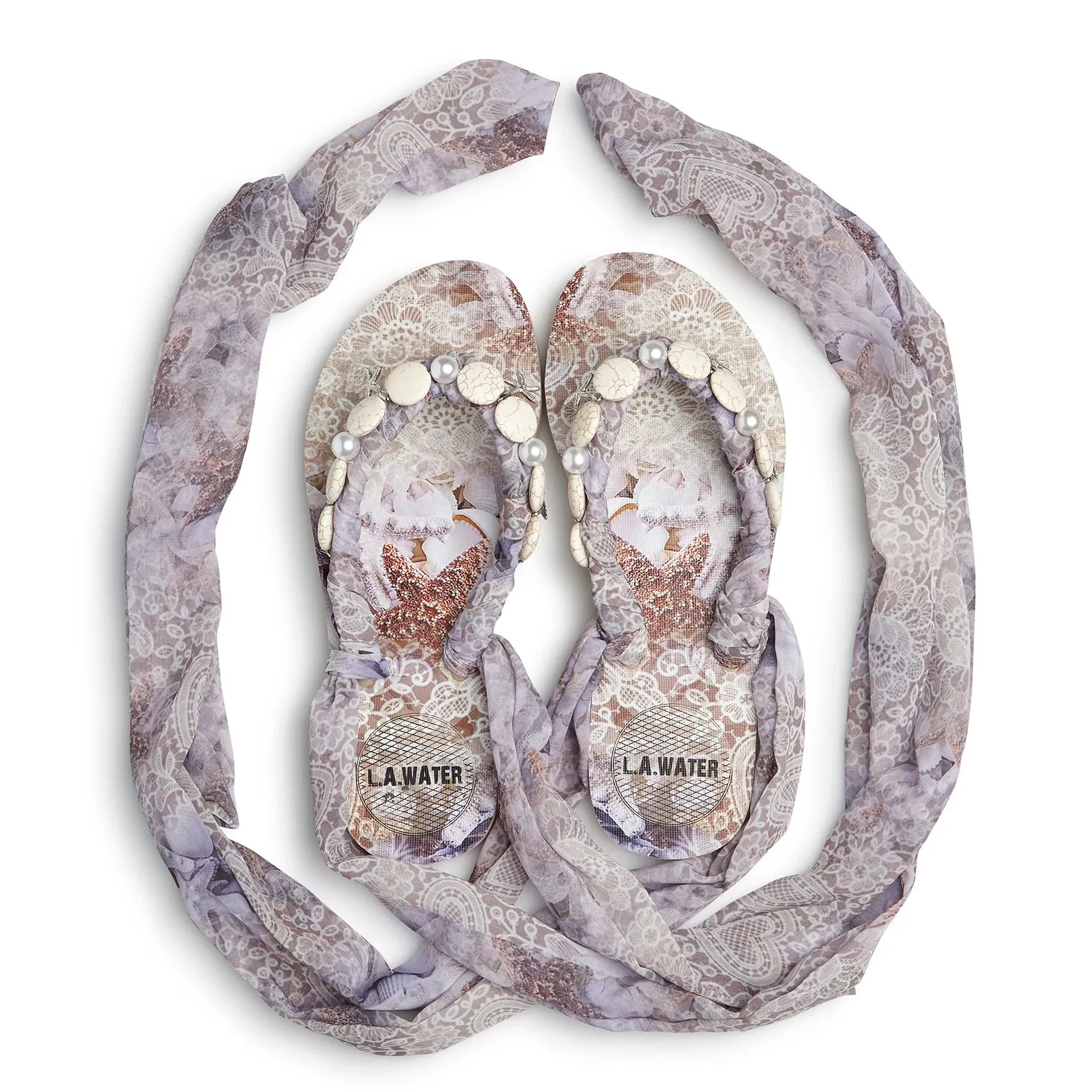 SHELL FOULARD SANDALS