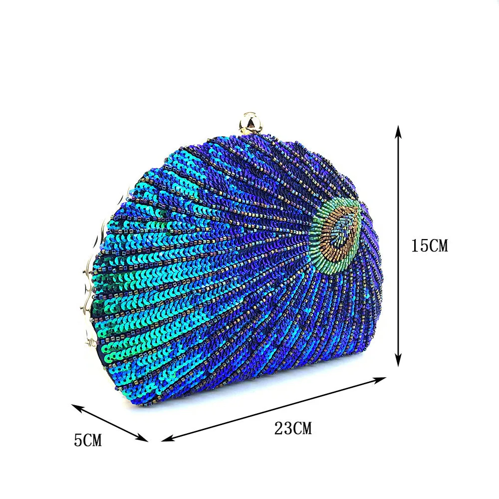 Shell Peacock Beaded Bag