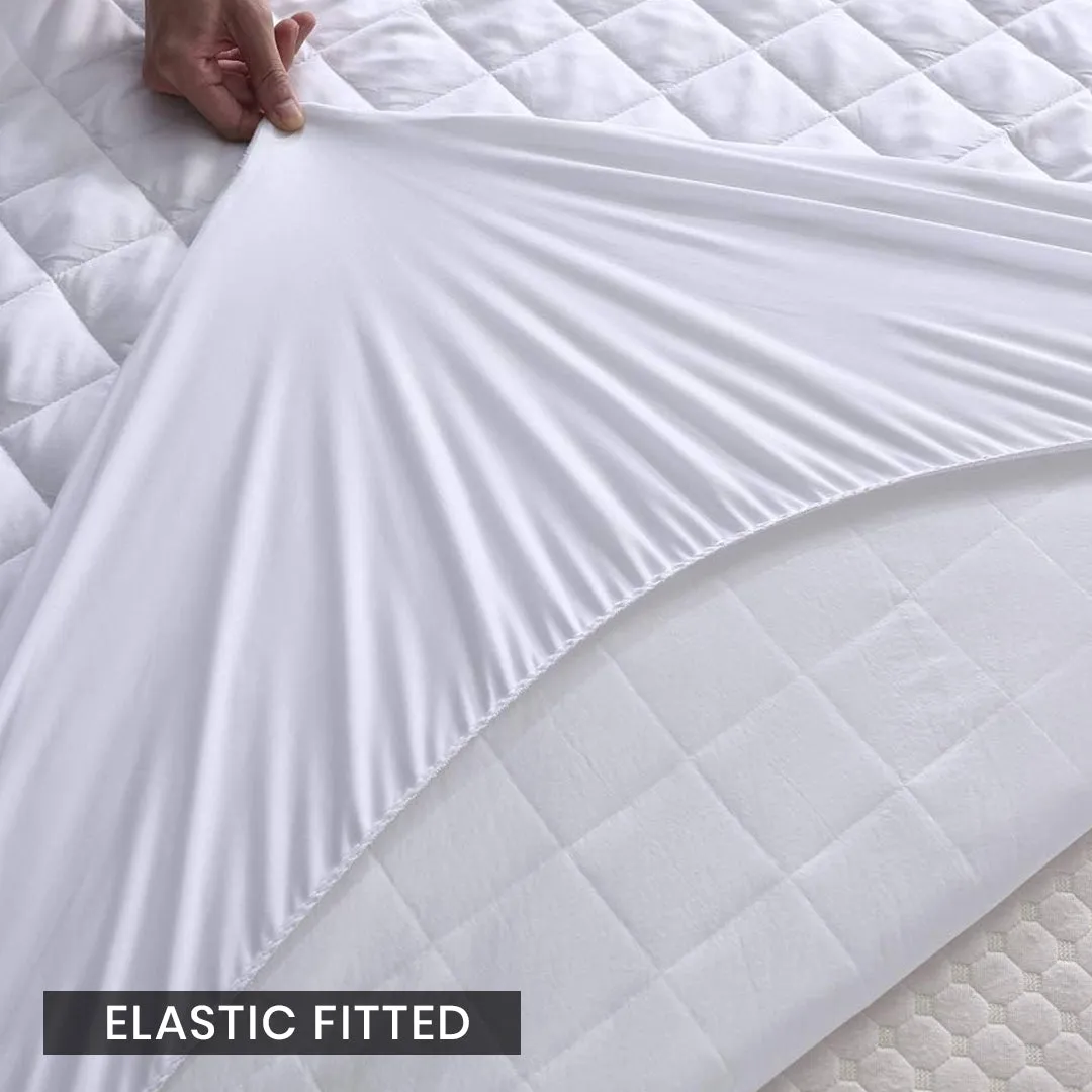 Soft Cotton Quilted 100% Waterproof Fitted Mattress Protector In Skin Color