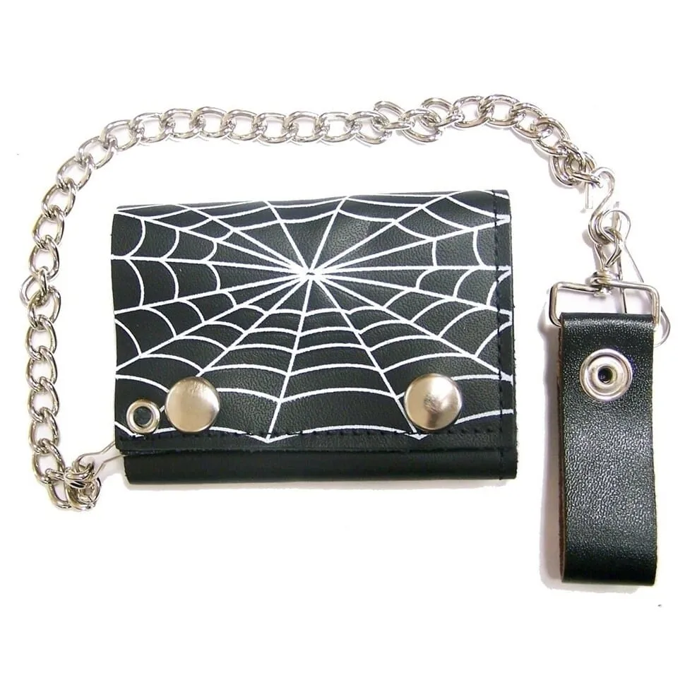 Spiderweb Tri-Fold Wallet w/ Chain
