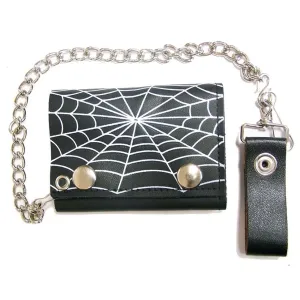 Spiderweb Tri-Fold Wallet w/ Chain