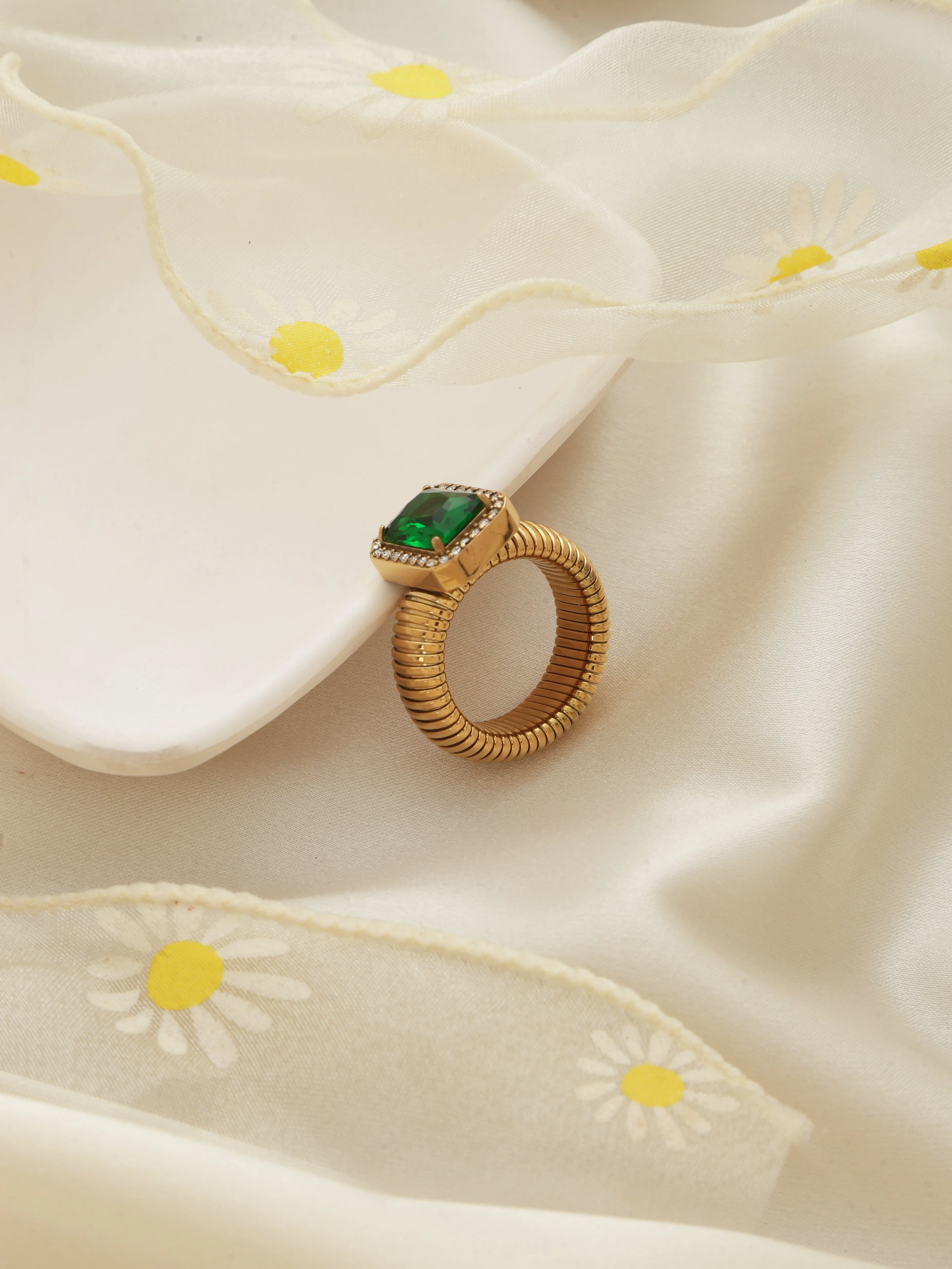 Square Emerald Ring