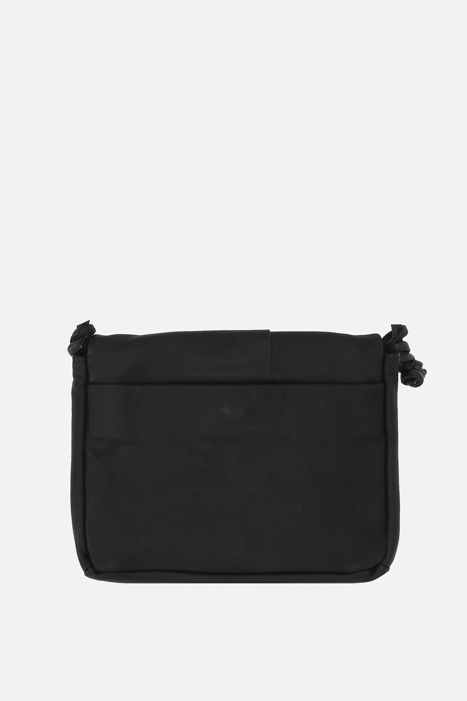 string-detailed smooth leather shoulder bag