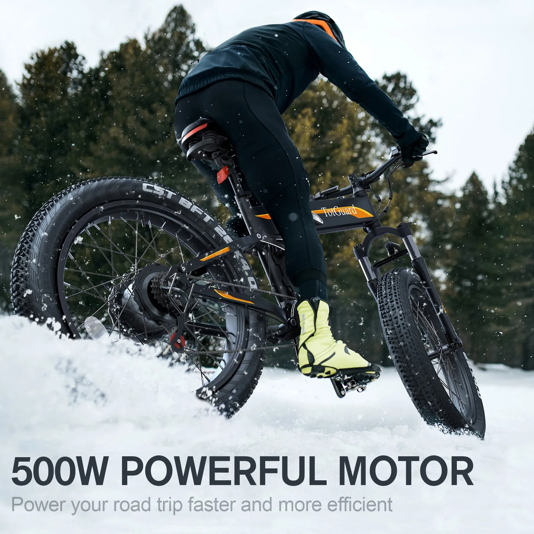 TotGuard Pioneer All Terrain Folding Fat Tire Electric Bike