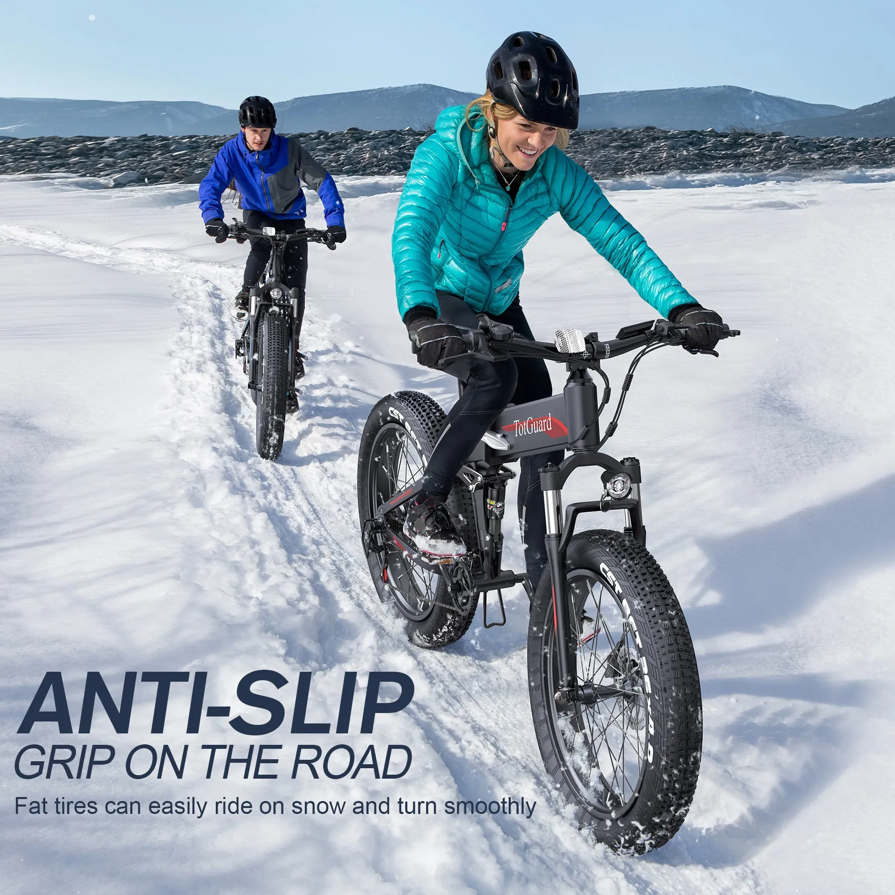 TotGuard Pioneer All Terrain Folding Fat Tire Electric Bike