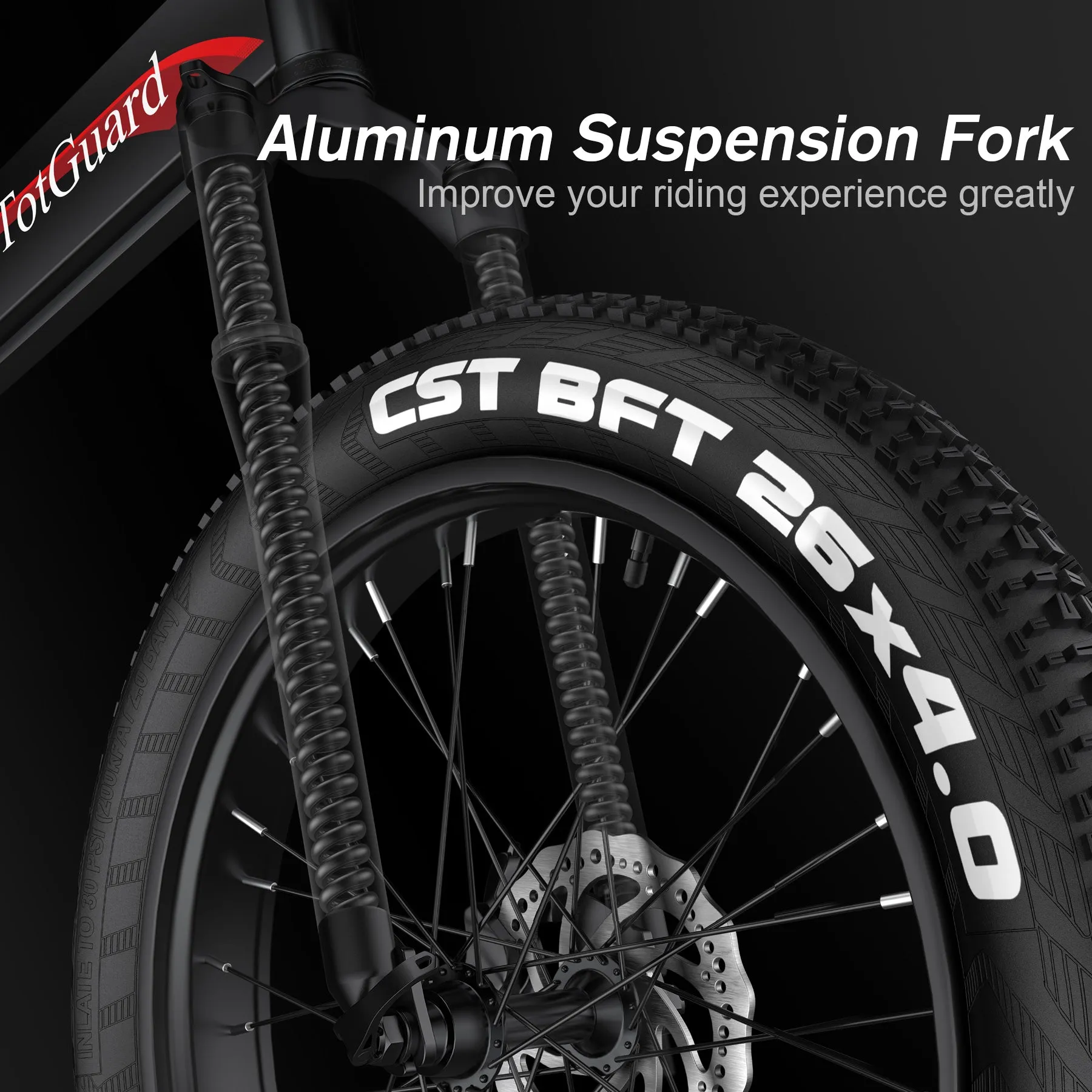 TotGuard Pioneer All Terrain Folding Fat Tire Electric Bike