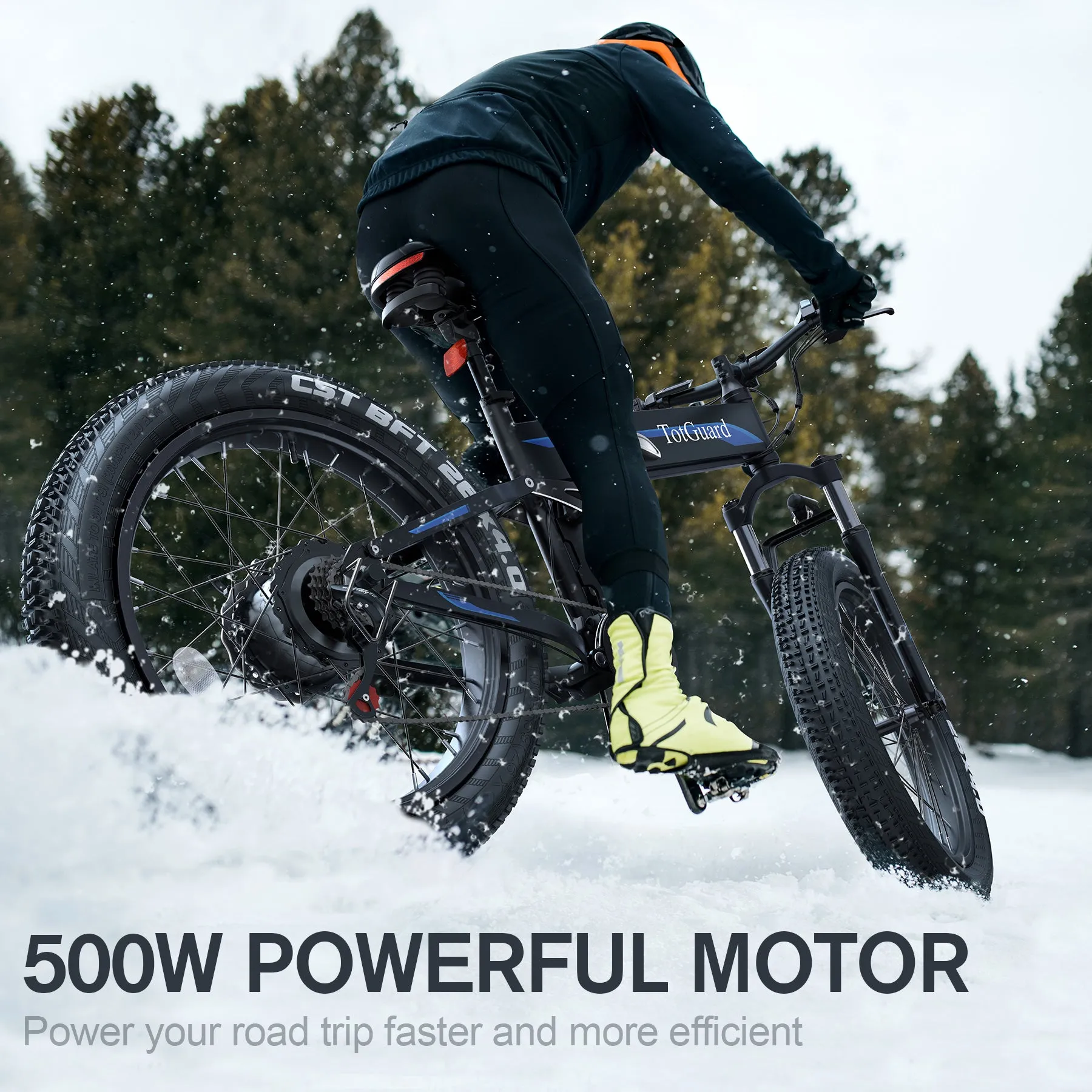 TotGuard Pioneer All Terrain Folding Fat Tire Electric Bike