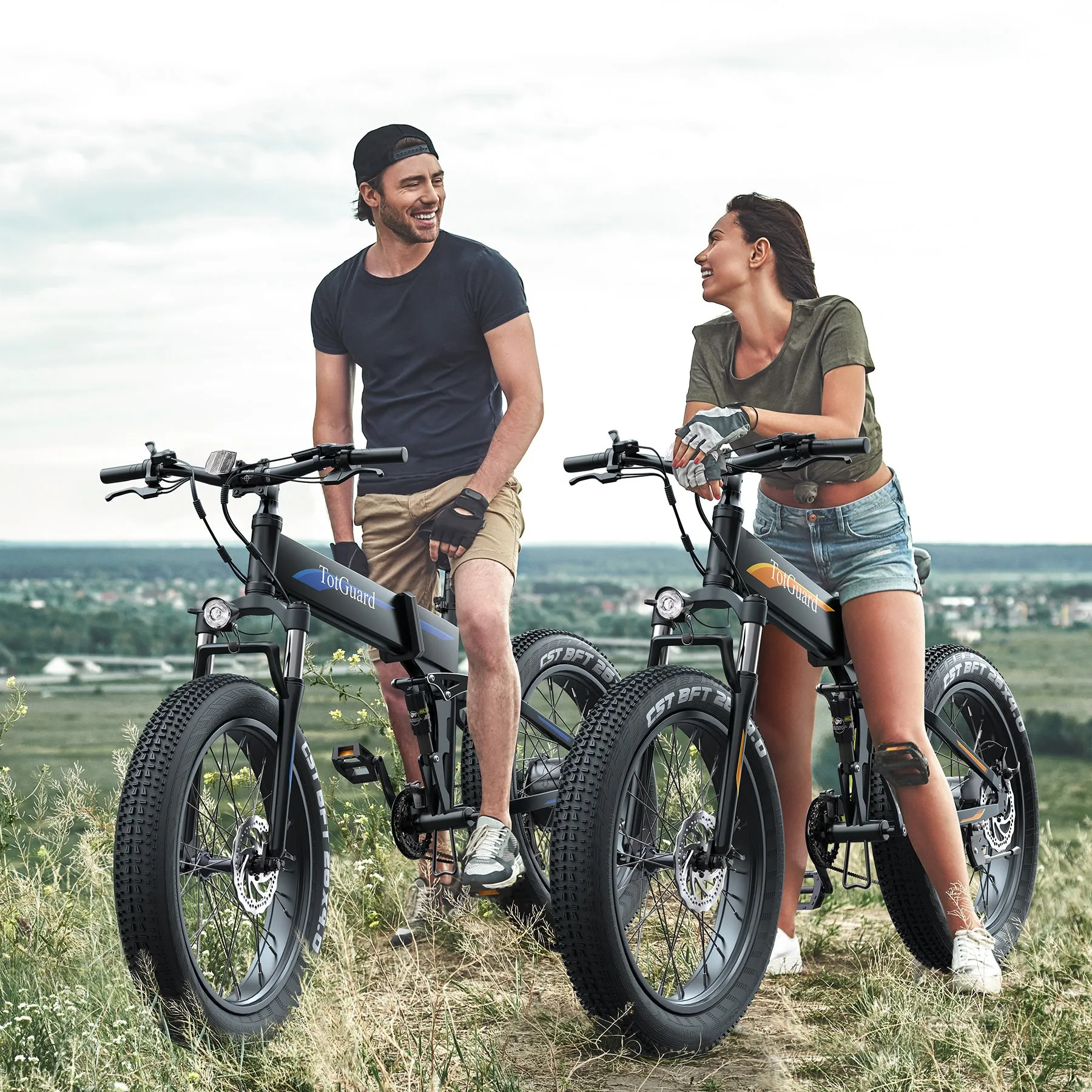 TotGuard Pioneer All Terrain Folding Fat Tire Electric Bike