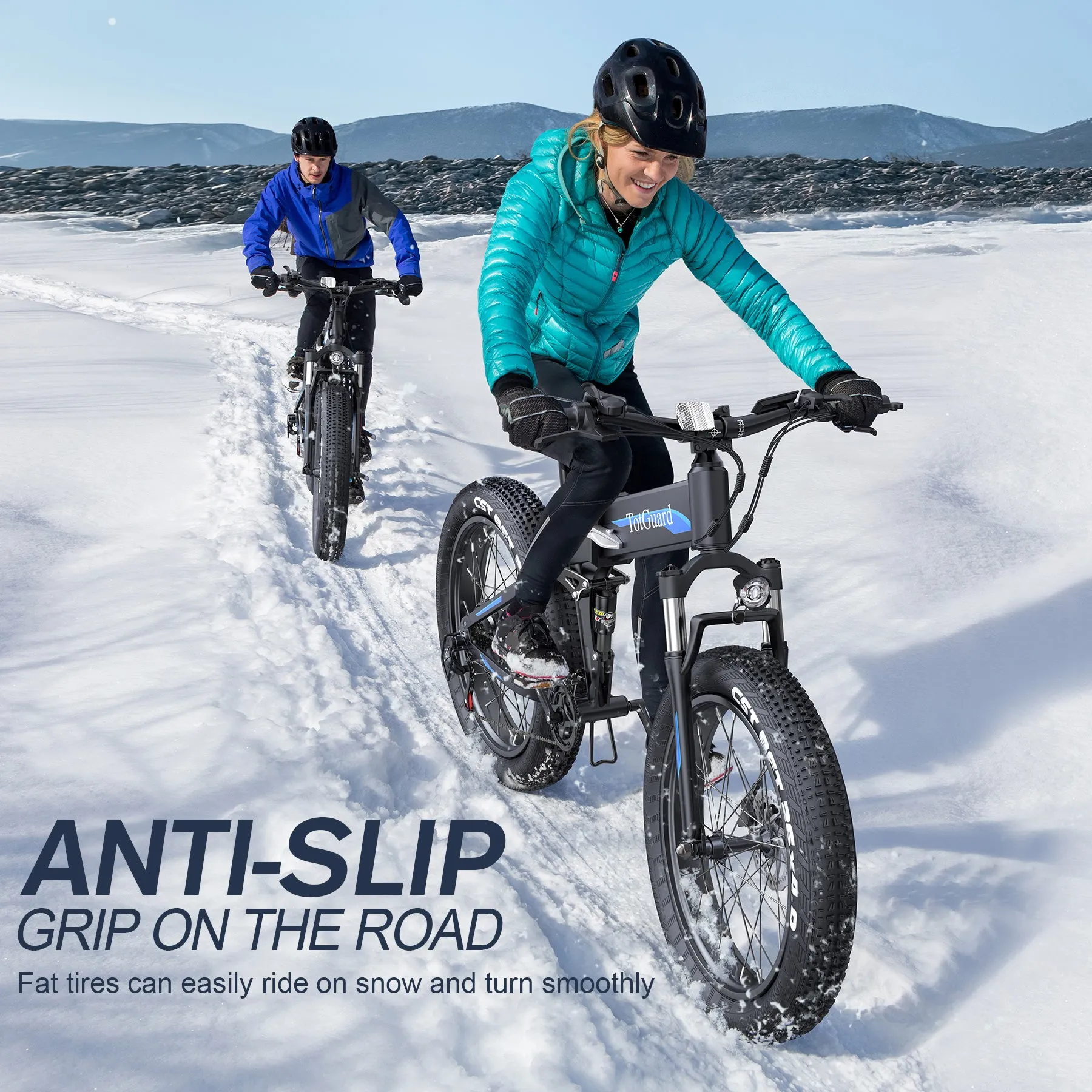 TotGuard Pioneer All Terrain Folding Fat Tire Electric Bike