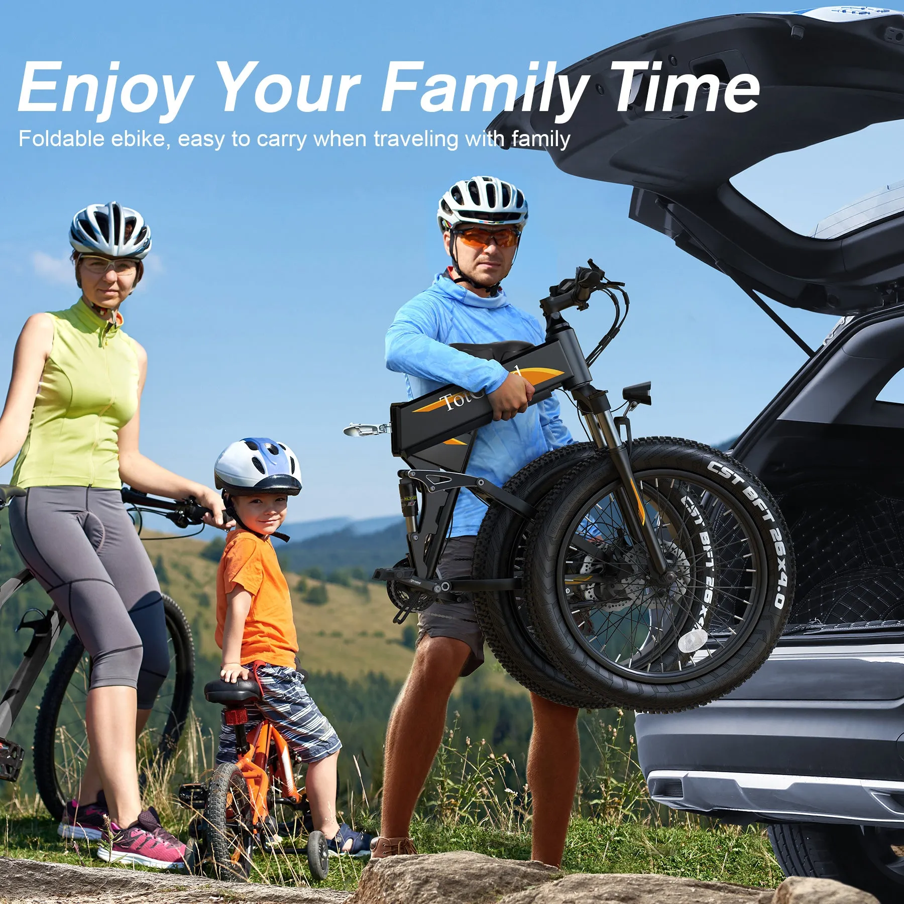 TotGuard Pioneer All Terrain Folding Fat Tire Electric Bike
