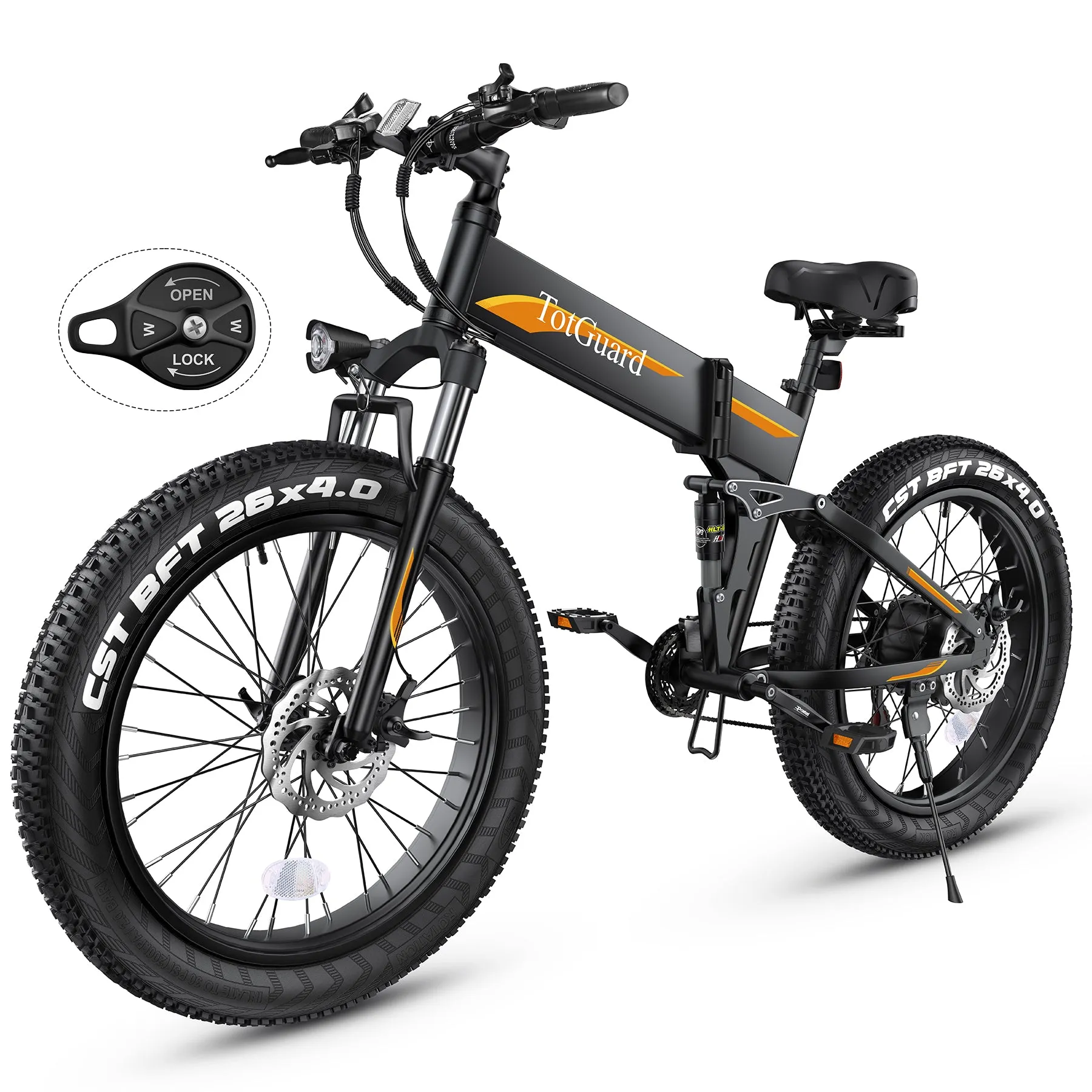 TotGuard Pioneer All Terrain Folding Fat Tire Electric Bike