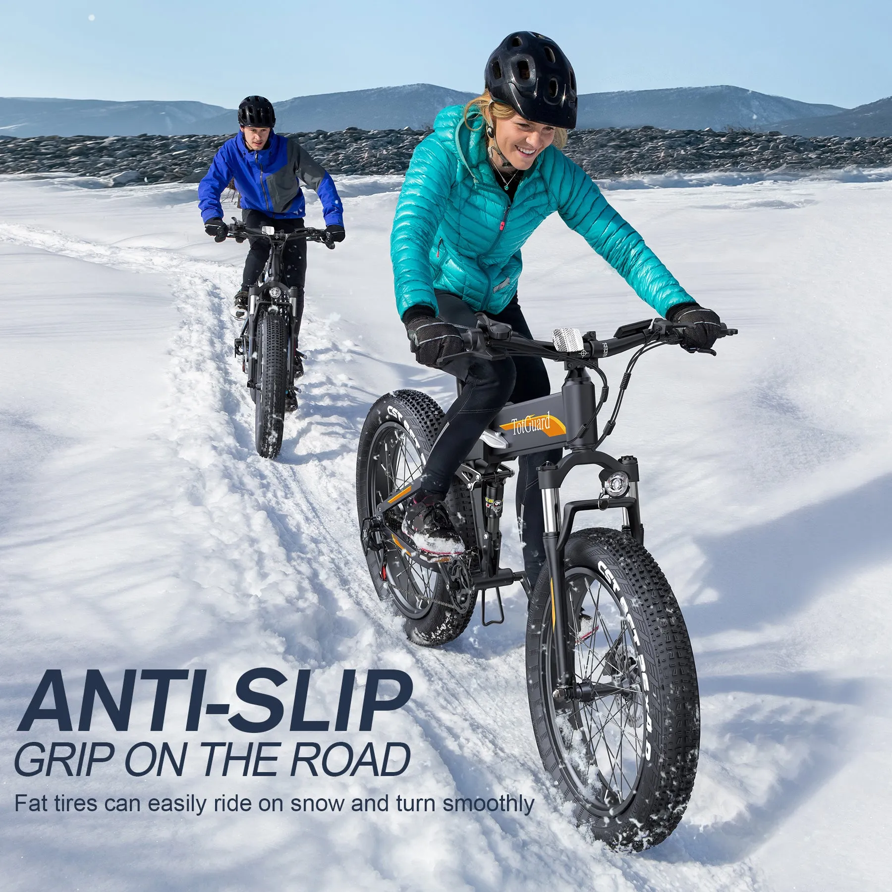 TotGuard Pioneer All Terrain Folding Fat Tire Electric Bike