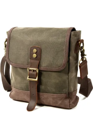 Unisex Canvas Purse Vintage Crossbody Shoulder Bag Waterproof Satchel