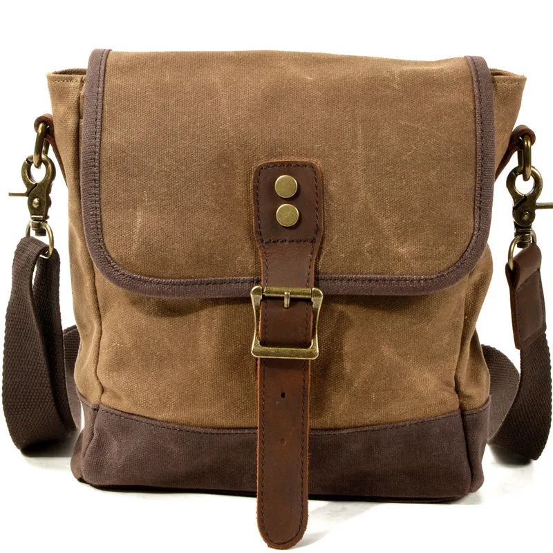 Unisex Canvas Purse Vintage Crossbody Shoulder Bag Waterproof Satchel