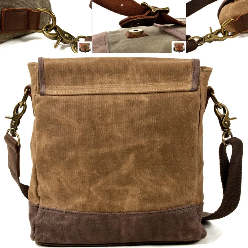 Unisex Canvas Purse Vintage Crossbody Shoulder Bag Waterproof Satchel