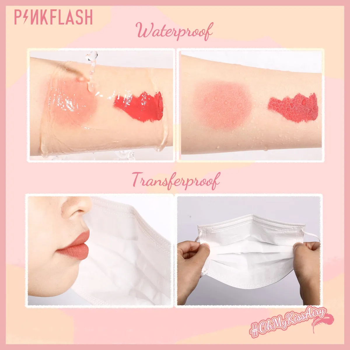 VenusFox PINKFLASH Liquid Blush Kiss Air Feeling Makeup Face Blusher Double Use Matte Lipstick Lipgloss Waterproof Make Up Cosmetic