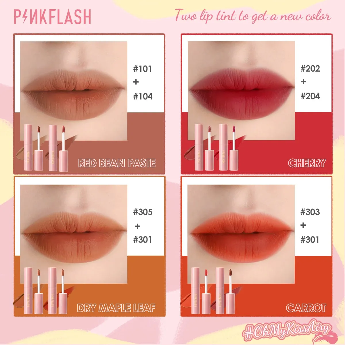 VenusFox PINKFLASH Liquid Blush Kiss Air Feeling Makeup Face Blusher Double Use Matte Lipstick Lipgloss Waterproof Make Up Cosmetic