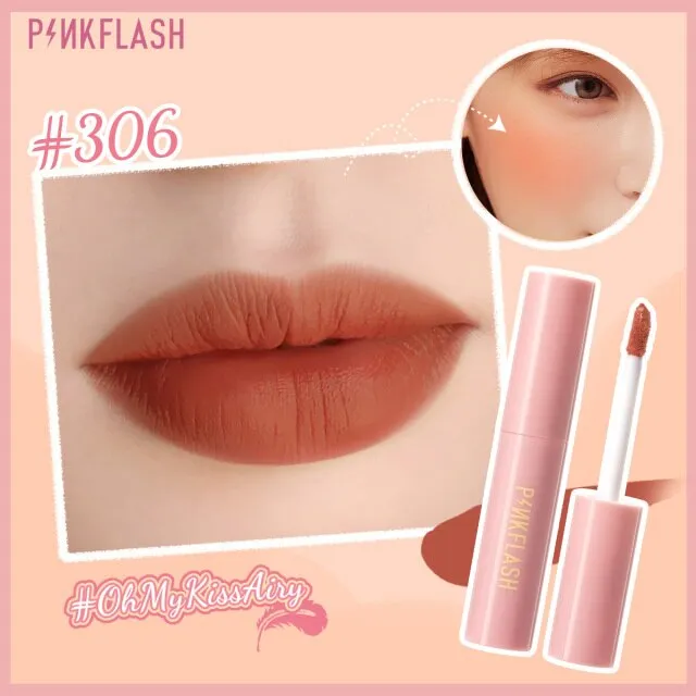 VenusFox PINKFLASH Liquid Blush Kiss Air Feeling Makeup Face Blusher Double Use Matte Lipstick Lipgloss Waterproof Make Up Cosmetic