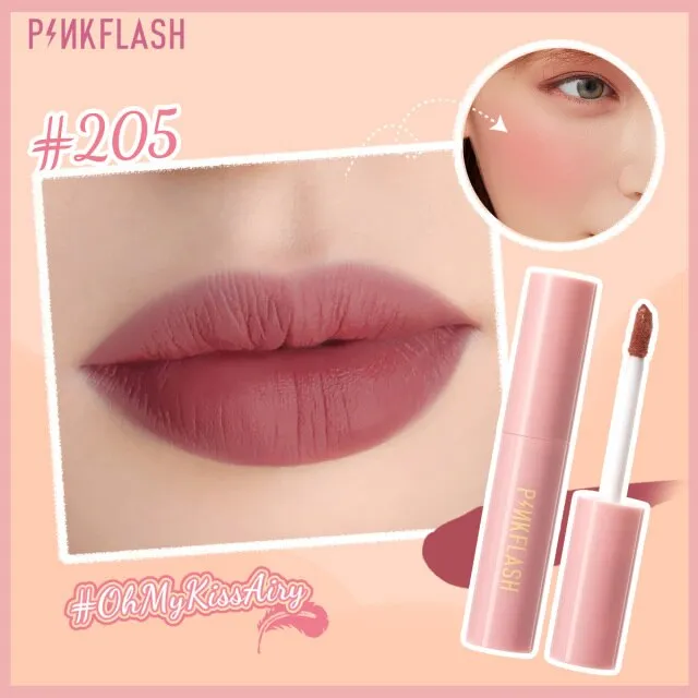 VenusFox PINKFLASH Liquid Blush Kiss Air Feeling Makeup Face Blusher Double Use Matte Lipstick Lipgloss Waterproof Make Up Cosmetic