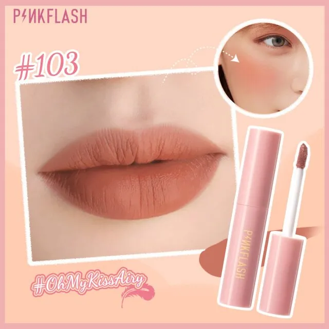 VenusFox PINKFLASH Liquid Blush Kiss Air Feeling Makeup Face Blusher Double Use Matte Lipstick Lipgloss Waterproof Make Up Cosmetic