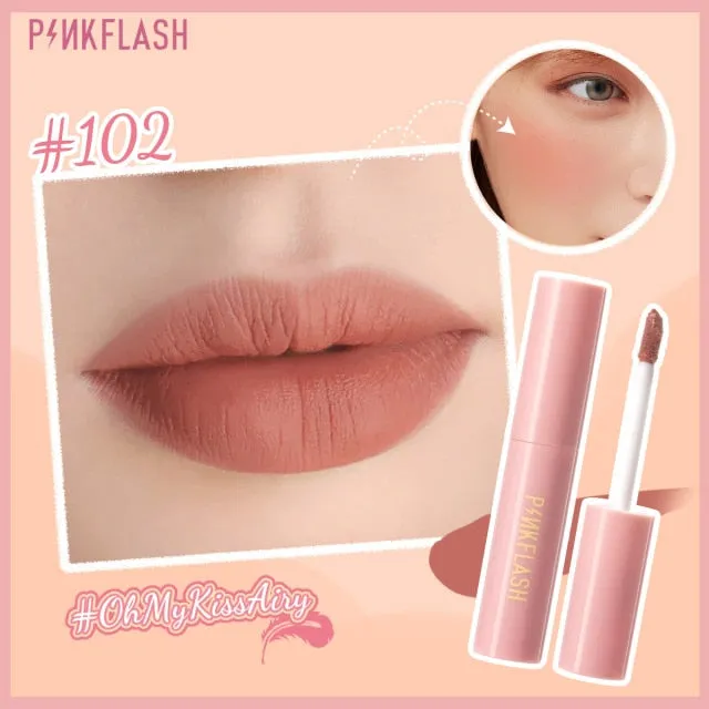 VenusFox PINKFLASH Liquid Blush Kiss Air Feeling Makeup Face Blusher Double Use Matte Lipstick Lipgloss Waterproof Make Up Cosmetic