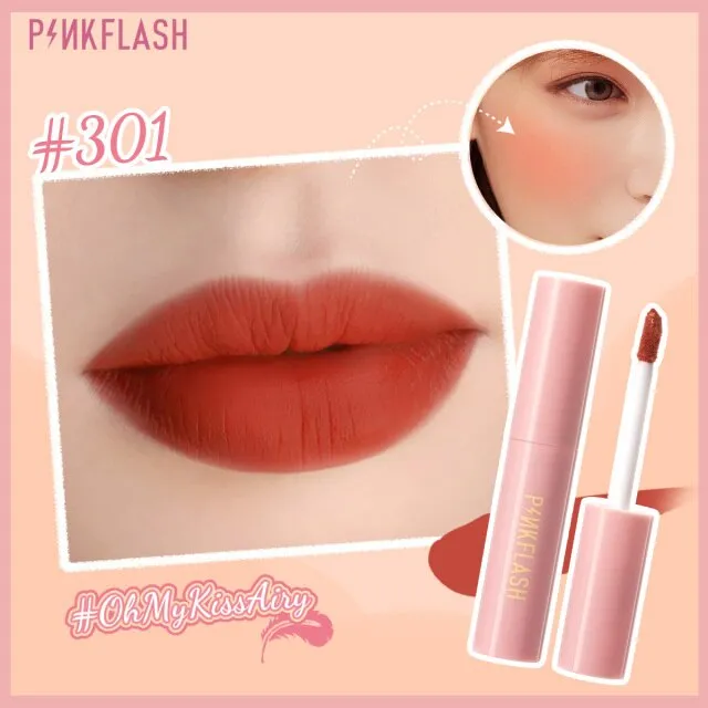 VenusFox PINKFLASH Liquid Blush Kiss Air Feeling Makeup Face Blusher Double Use Matte Lipstick Lipgloss Waterproof Make Up Cosmetic