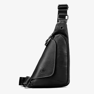 Vintage Leather Crossbody Sling Backpack Chest Bag Travel Hiking Daypack