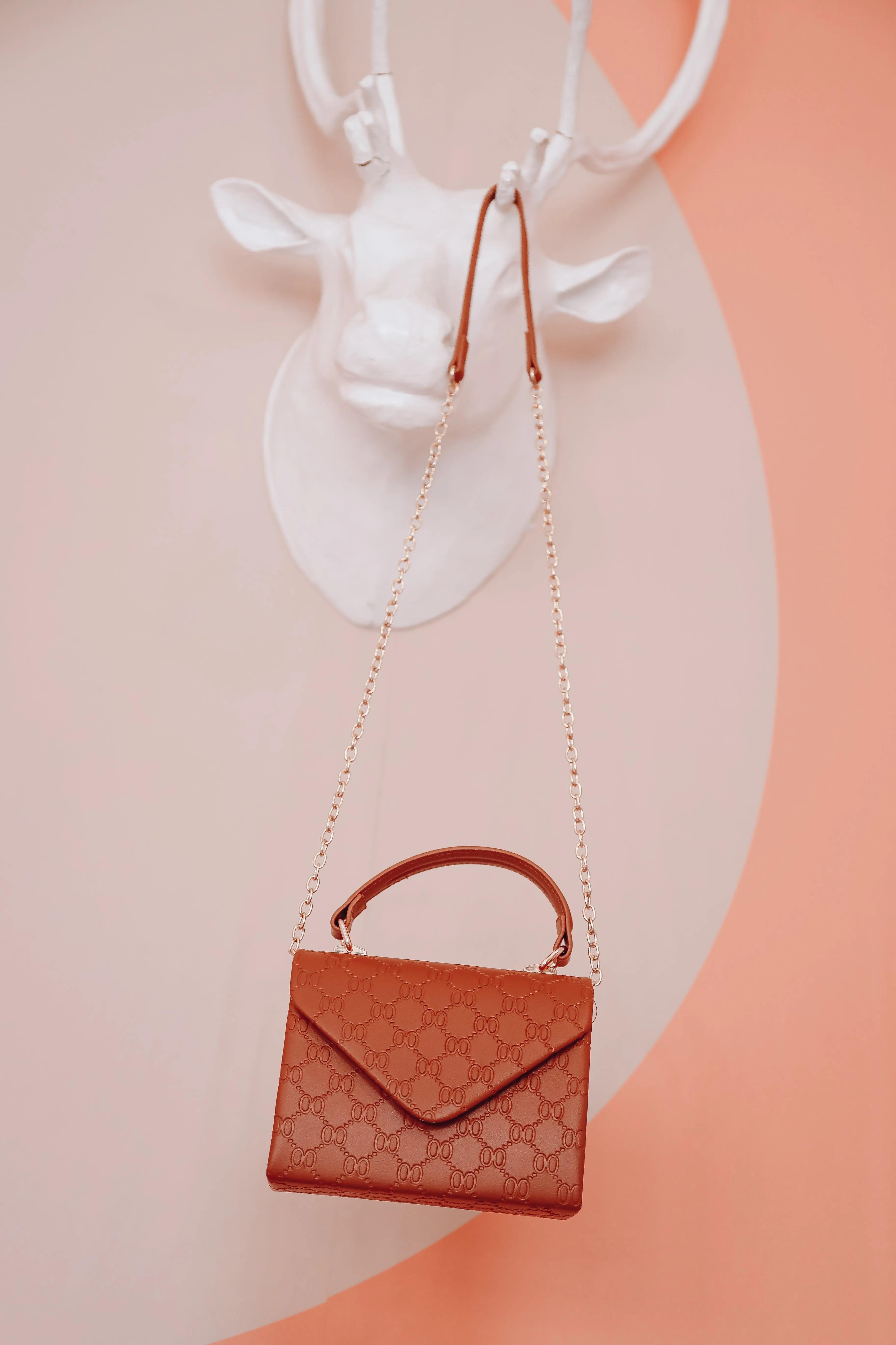 Vital Element Embossed Crossbody Purse - Camel