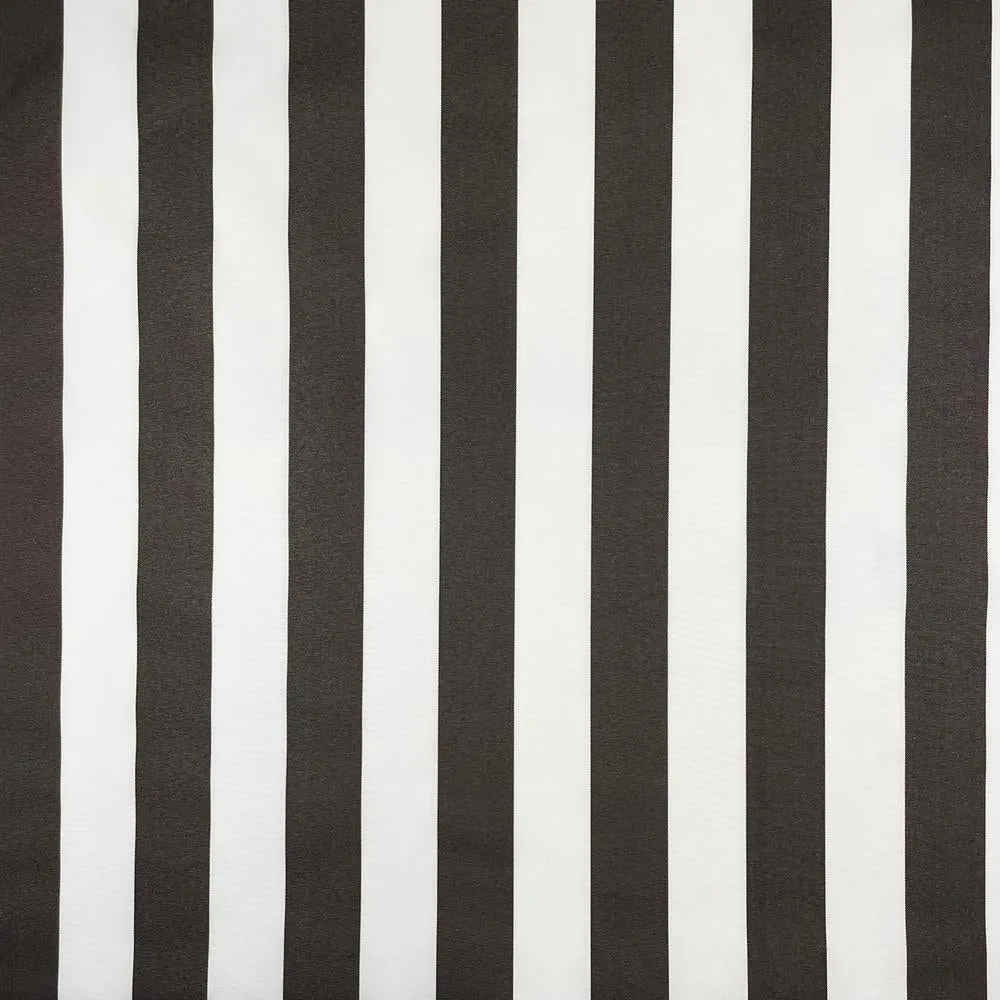 Water Resistant UV Protected Canvas - Black Charcoal Stripe