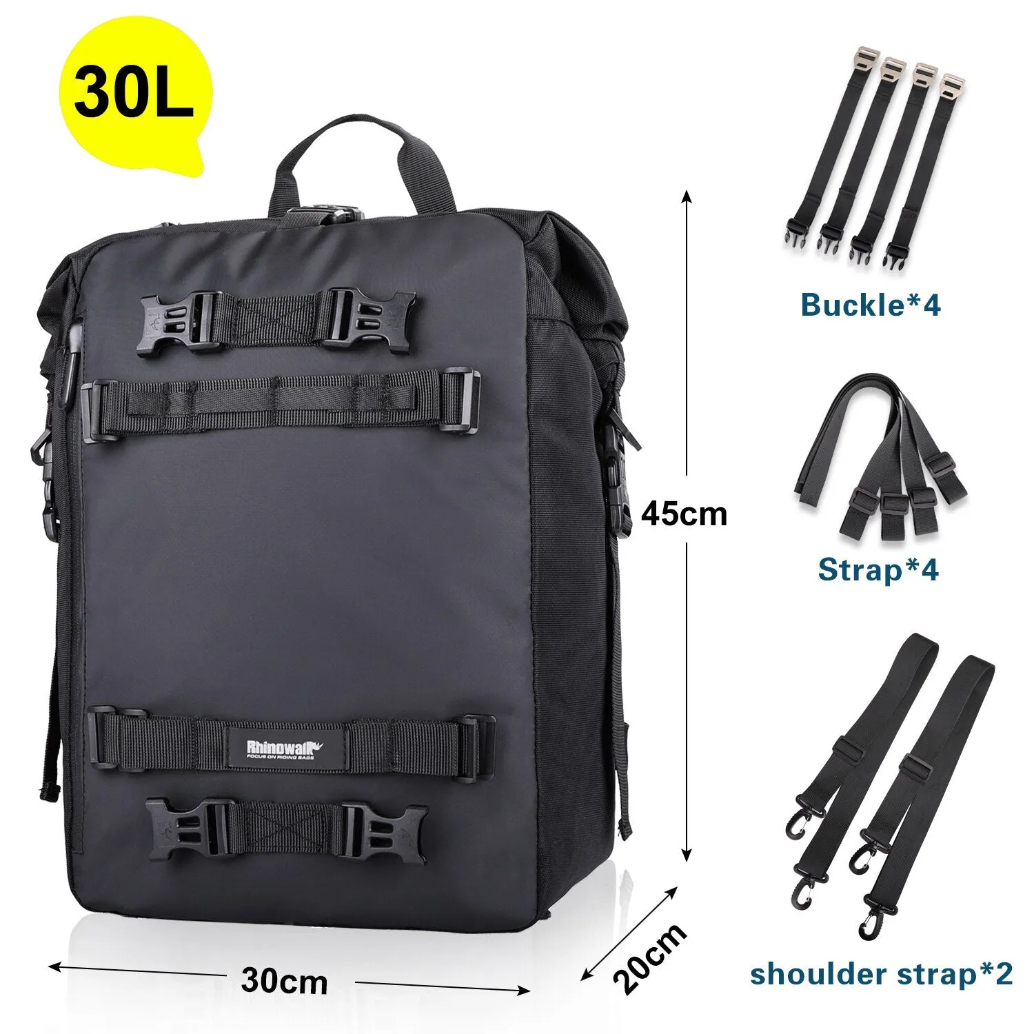 Waterproof Rhino Walk Motorcycle Saddle Backpack