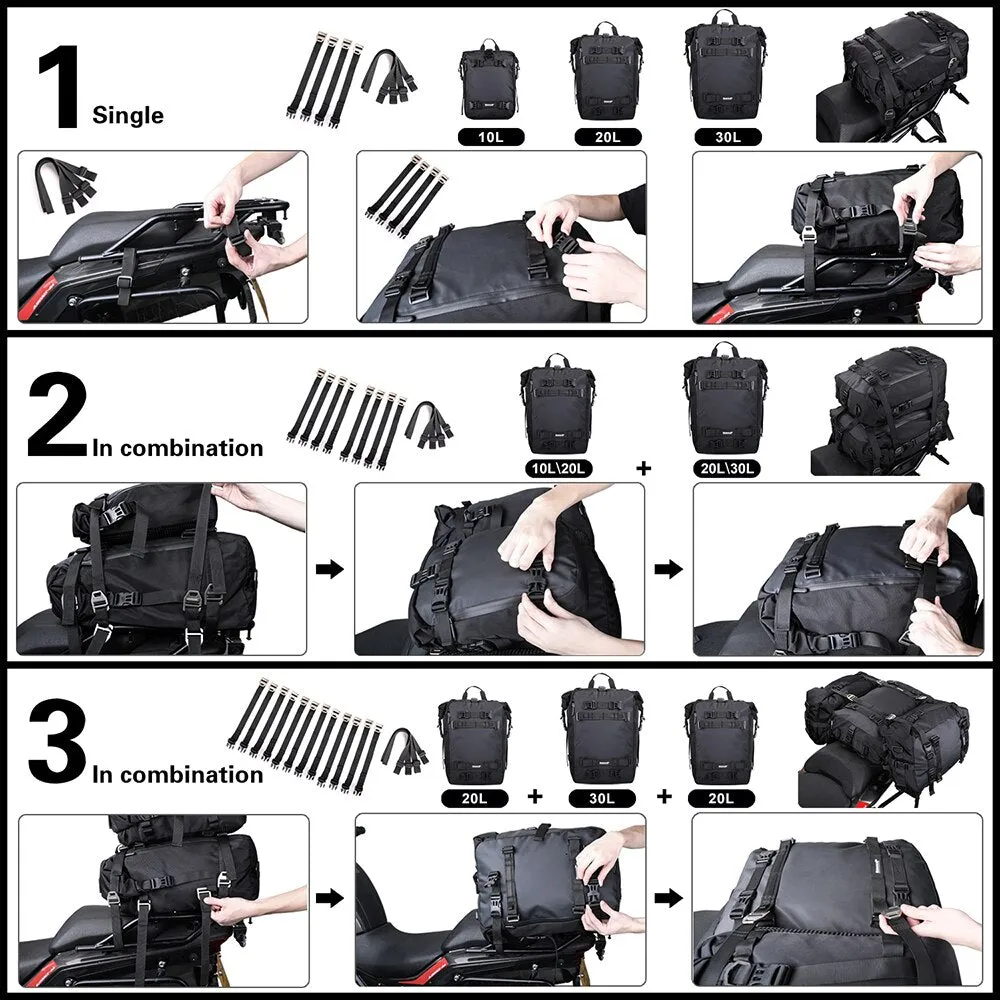 Waterproof Rhino Walk Motorcycle Saddle Backpack
