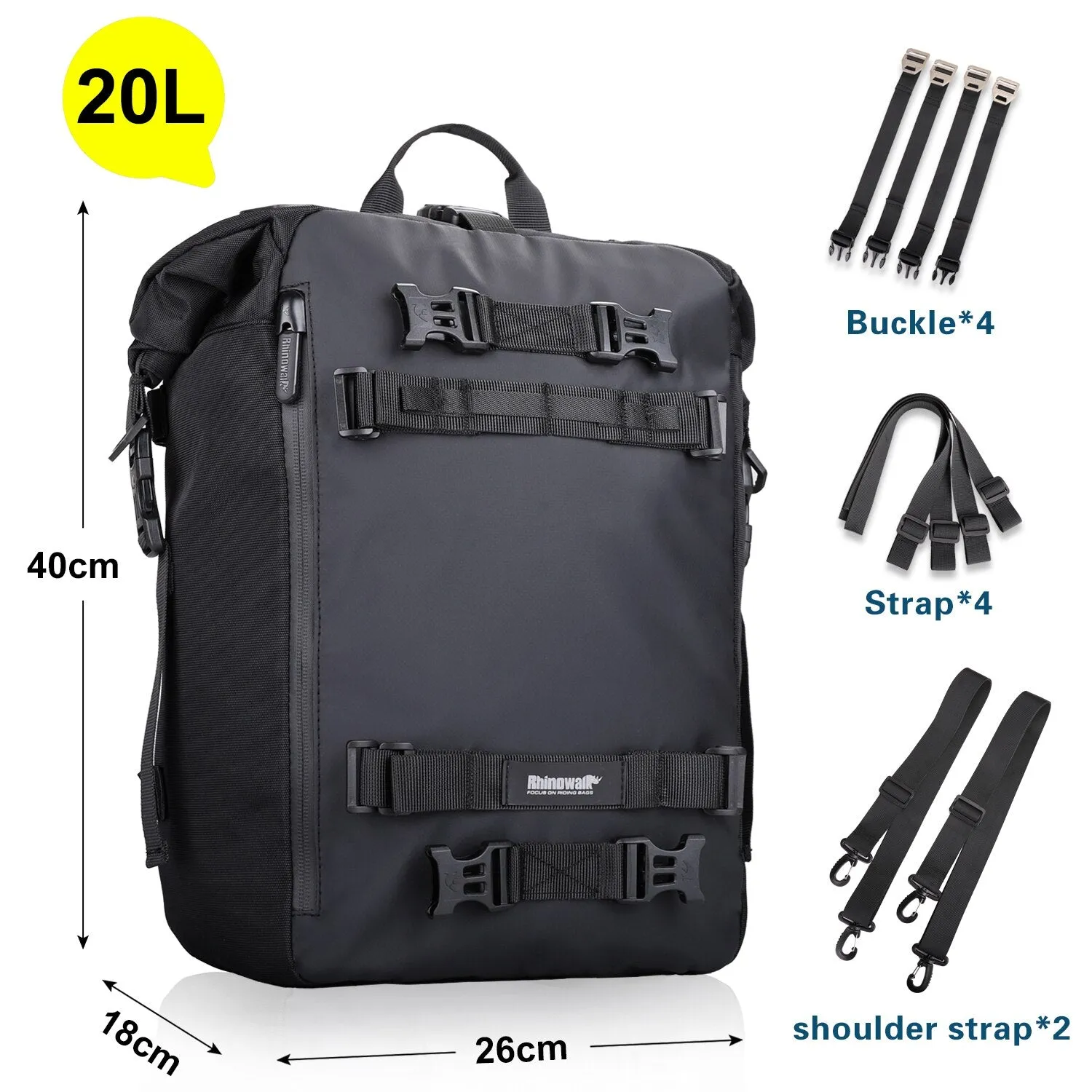 Waterproof Rhino Walk Motorcycle Saddle Backpack