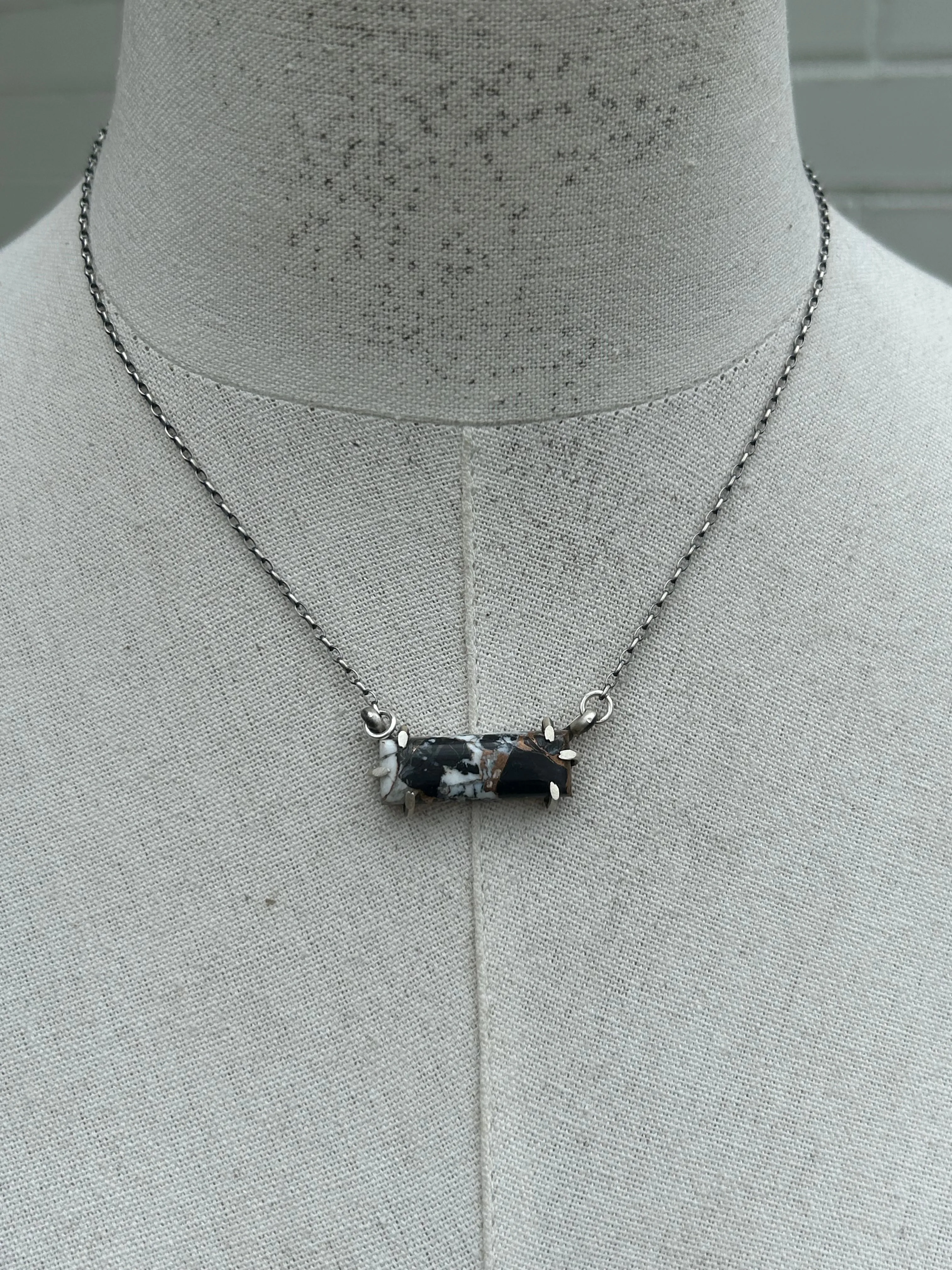 Waterproof White Buffalo Remix Bar Necklace #13