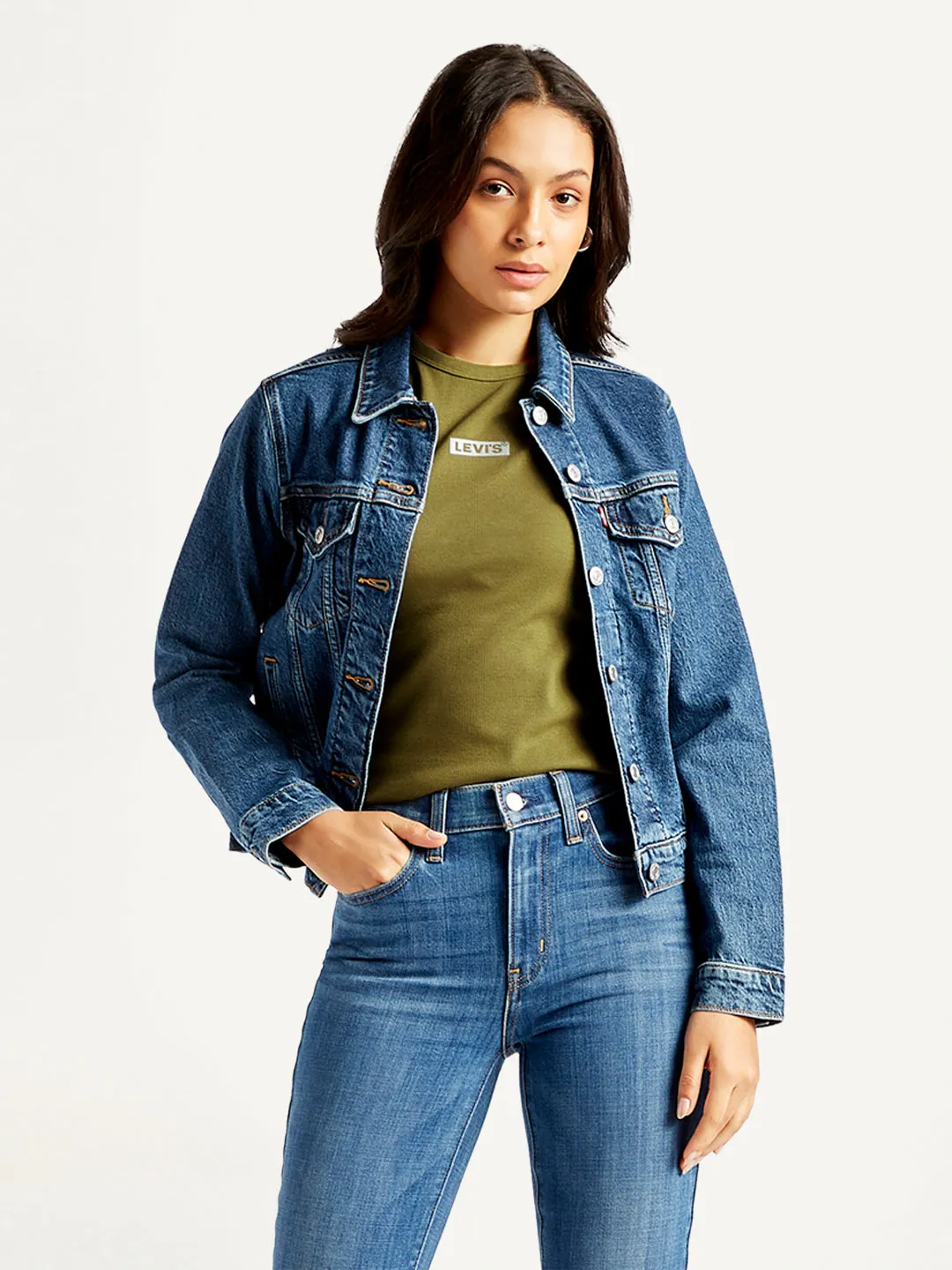 Women's Solid Green Crew Neck T-shirt