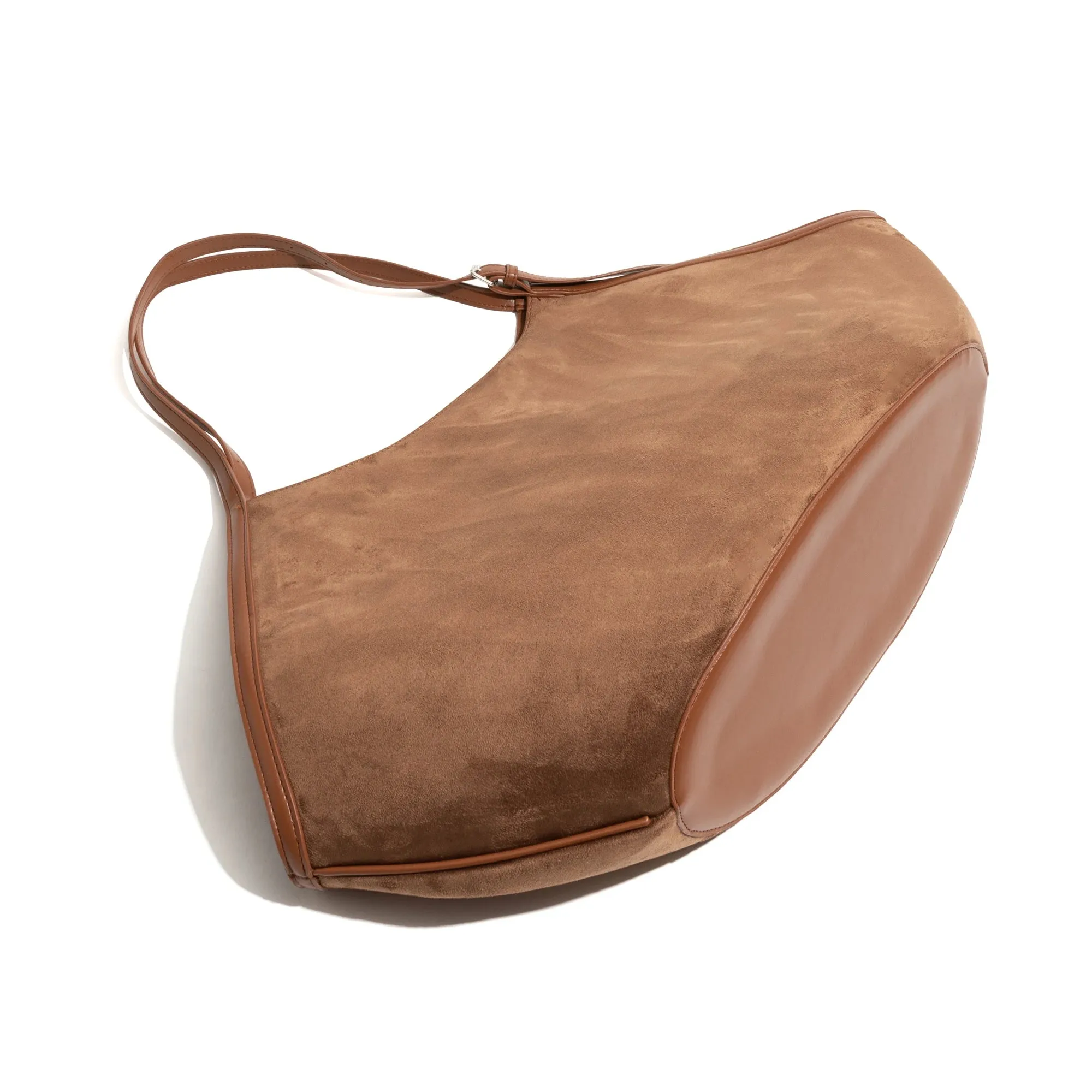Women's Vintage Faux Suede Large Tote Bag Unique Shell Shape 2pcs Bag   Purse Insert
