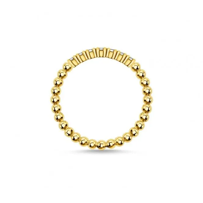 Yellow Gold Zirconia Dot Stacking Ring TR2323-414-14